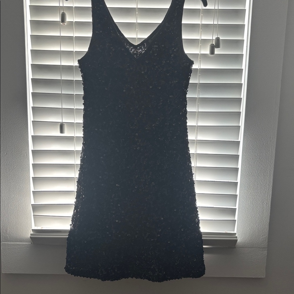 INC International Concepts Black Sequin Mini Dress